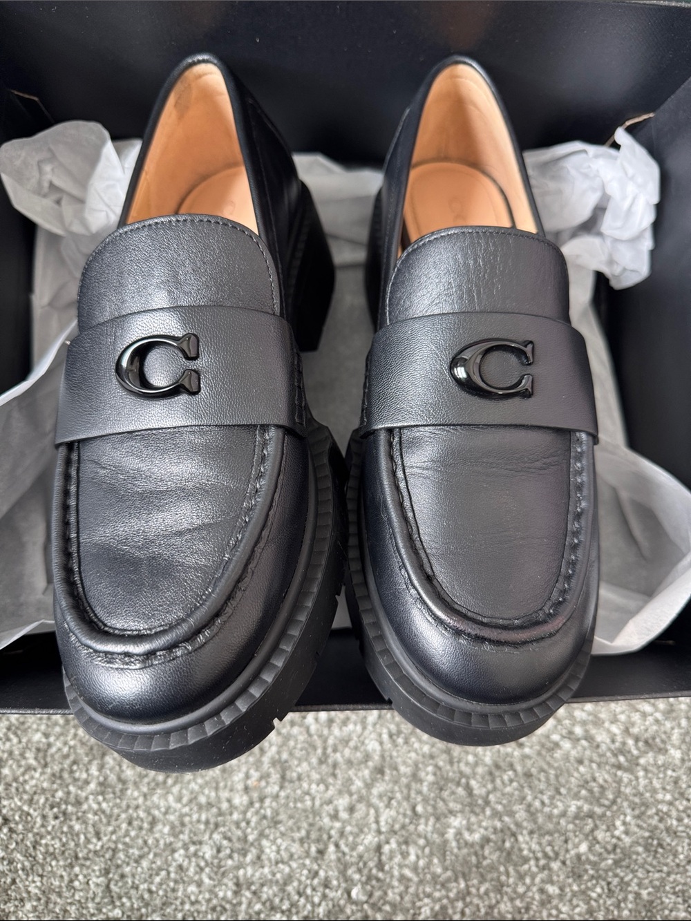 🖤Coach Black Leather Loafers 👞 Size 7 (37.5) - Picture 13 of 14